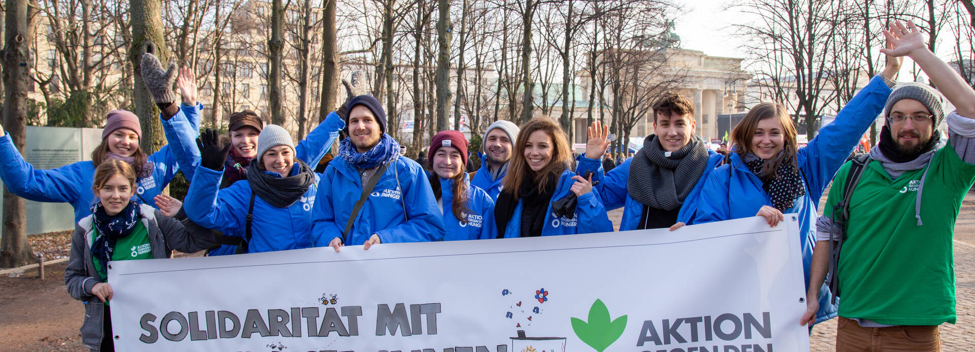 Mitarbeitende von Aktion gegen den Hunger auf Wir haben es satt Demonstration Mitarbeitende von Aktion gegen den Hunger auf Wir haben es satt Demonstration