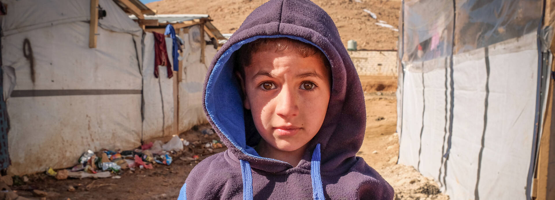 Mahmoud ist 8 Jahre alt und musste aus seiner Heimat Syrien fliehen.