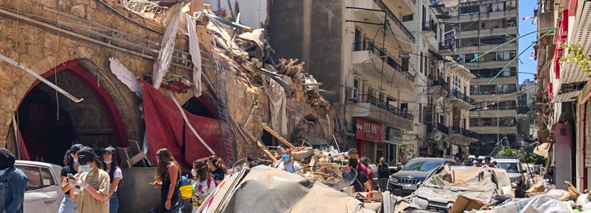 Zerstörte Häuser in Beirut nach Explosion
