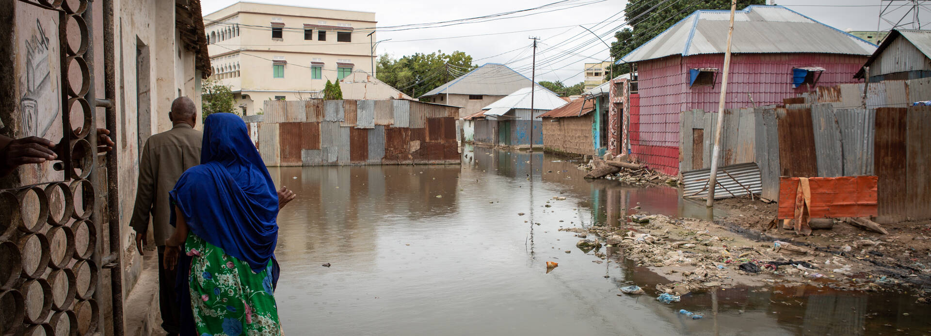 Überflutete Straßen in Somalia 