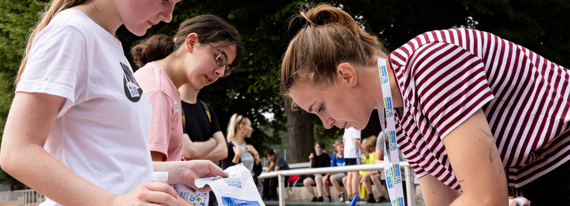 Schüler*innen beim Spendenlauf