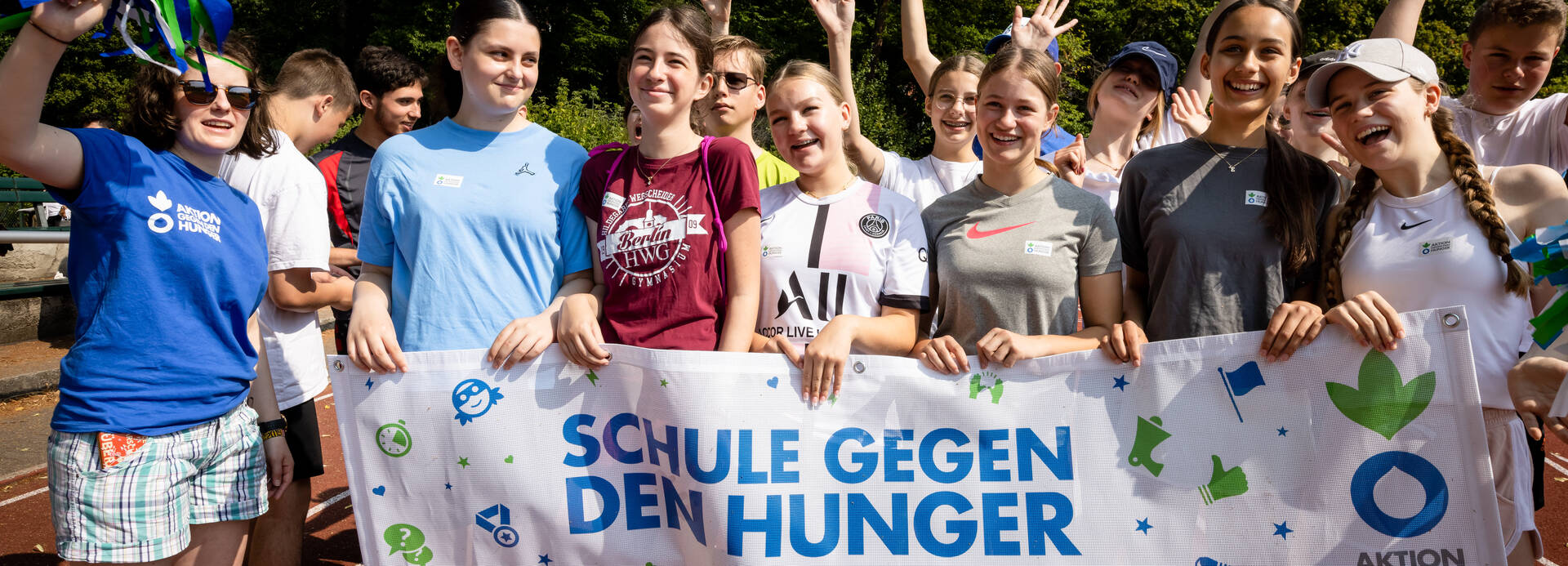 Schüler*innen beim Spendenlauf