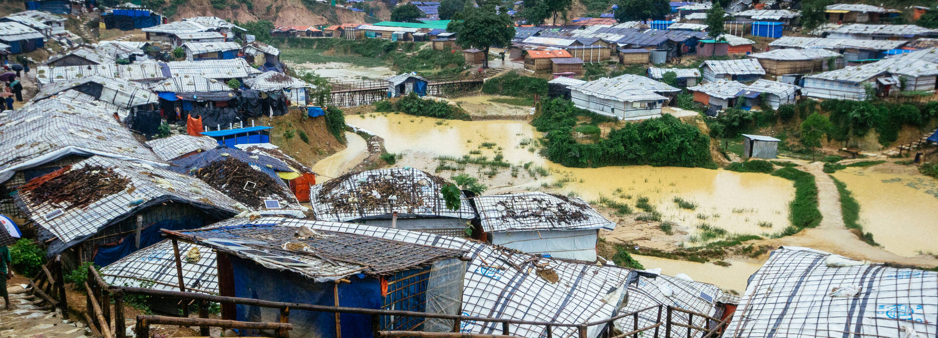 Ein großer Teil des Rohingya-Geflüchtetenlagers in Cox's Bazaar ist nach Zyklon Mocha überflutet und zerstört.