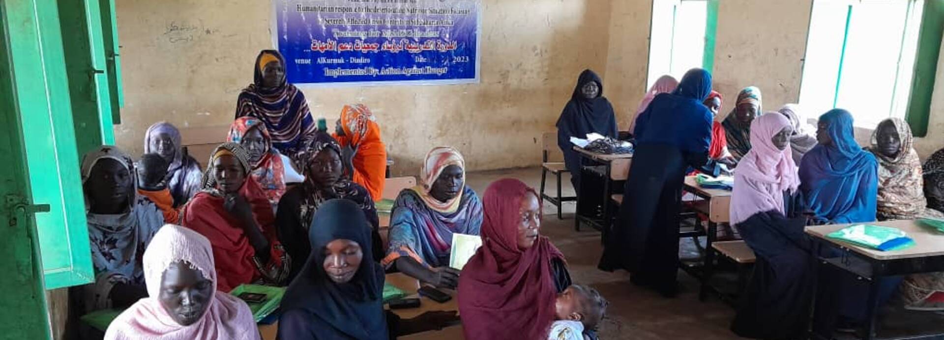 In Dindrow, in der Gemeinde Kurmuk im Südosten des Sudan, gaben Aktion gegen den Hunger zusammen mit einer lokalen Partner-Organisation im April 2023 eine Schulung zur Unterstützung von Müttern bei der Ernährung von Säuglingen und Kleinkindern.
