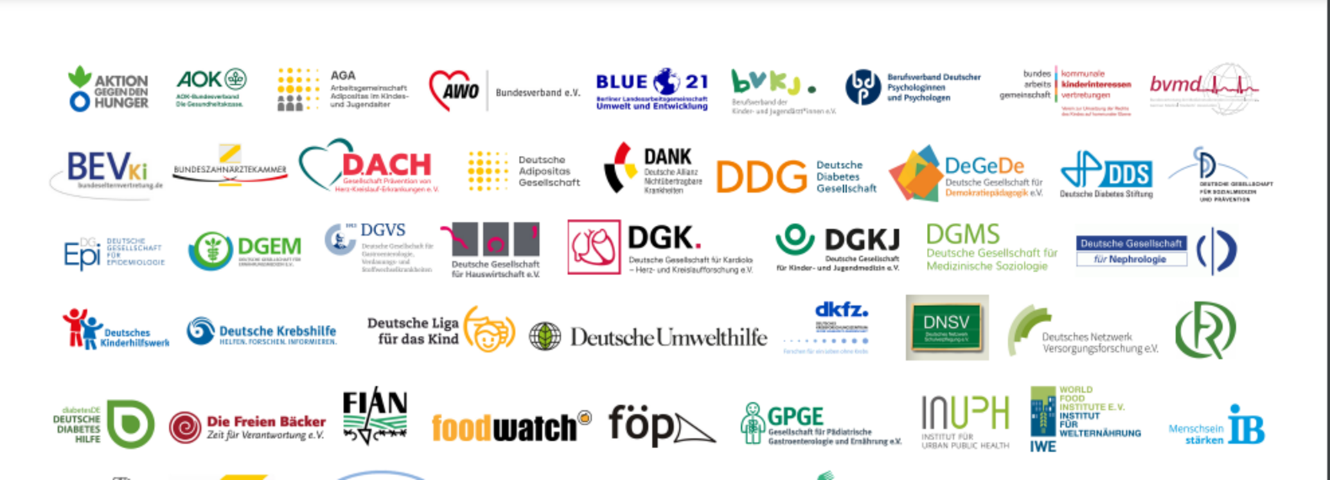 Logos von den unterzeichnenden Organisationen