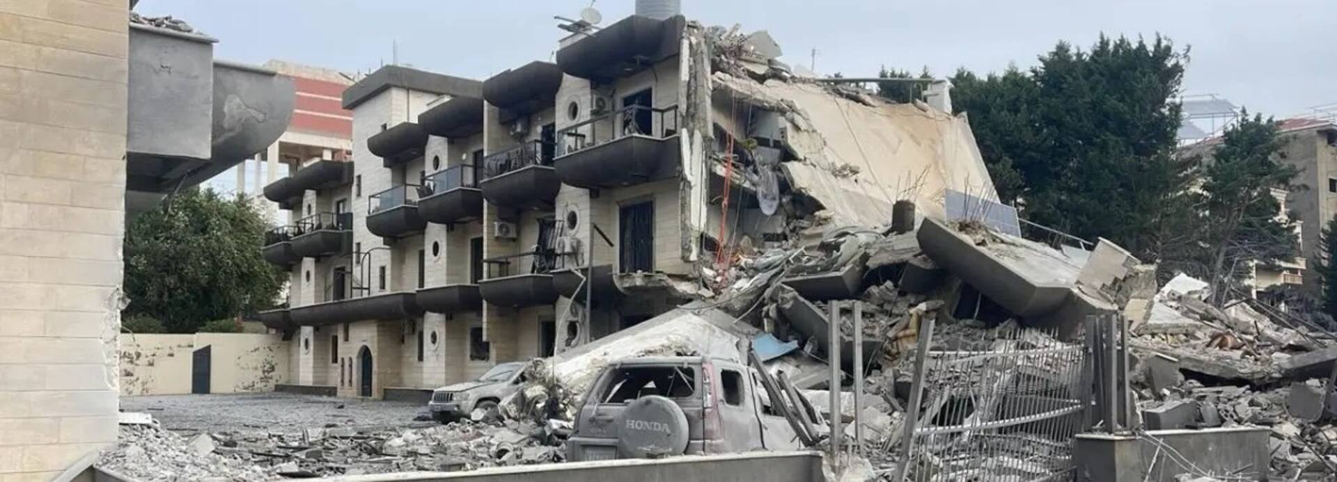 Zerstörtes Gebäude in Tyre, Südlibanon, April 2026