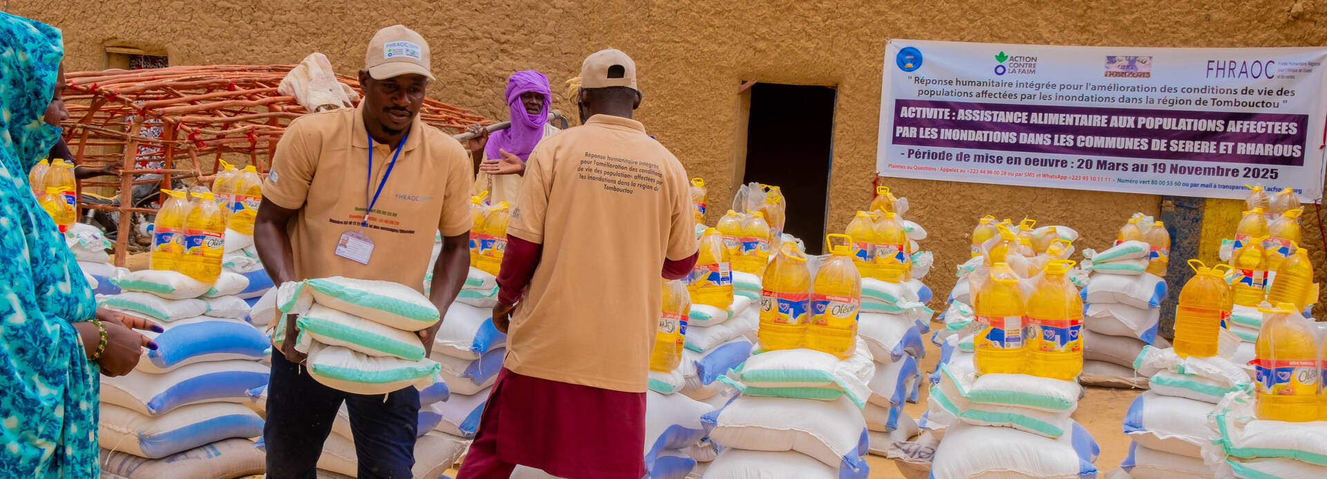 Verteilung von lokalem Reis, Zucker, Salz, Öl, Hirse in der Region Timbuktu, Juli 2025