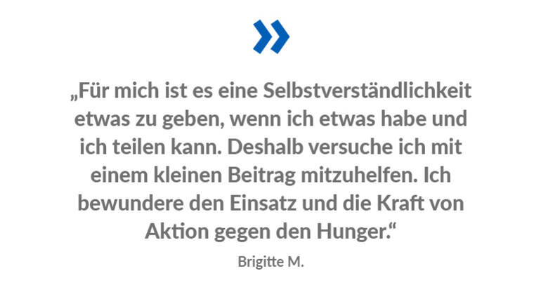 Zitat von einer Hungerbekämpferin von Aktion gegen den Hunger