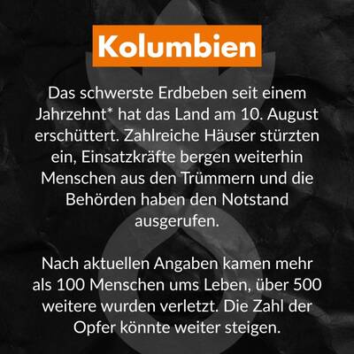 Erdbeben Kolumbien