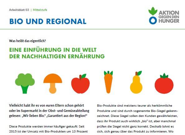 Unterrichtsmaterial BNE zu Ernährung