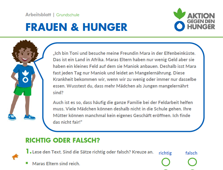 Unterrichtsmaterial BNE zu Frauen und Hunger