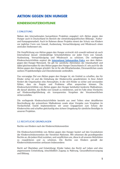 Kinderschutzrichtlinie Kinderschutzrichtlinie