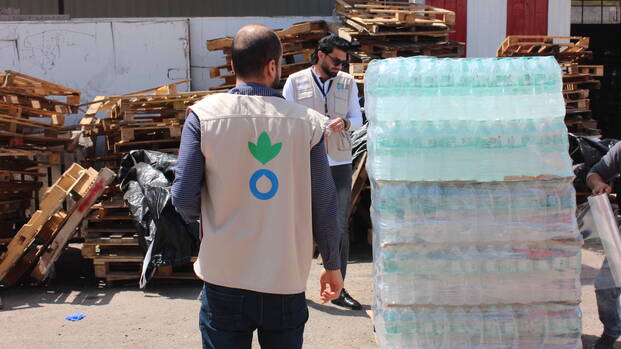 Aktion gegen den Hunger verteilt sauberes Wasser zur Eindämmung von COVID-19 in Gaza.