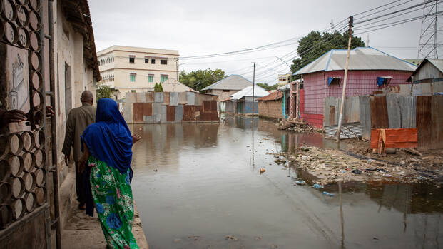 Überflutete Straßen in Somalia 