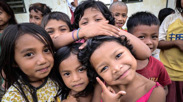 Mädchen und Jungen in Maguindanao, Philippines