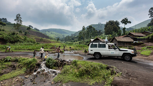 Auto von Aktion gegen den Hunger in der Demokratischen Republik Kongo