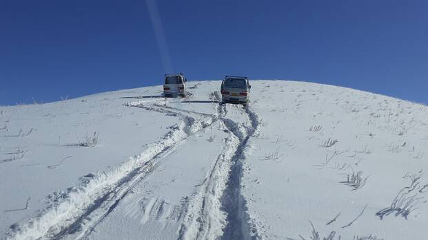 Zwei Jeeps auf dem Hang