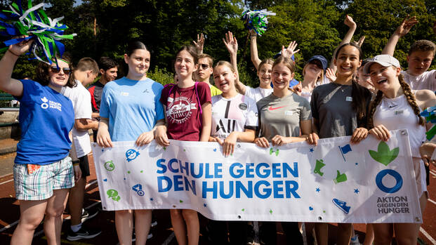 Schüler*innen beim Spendenlauf