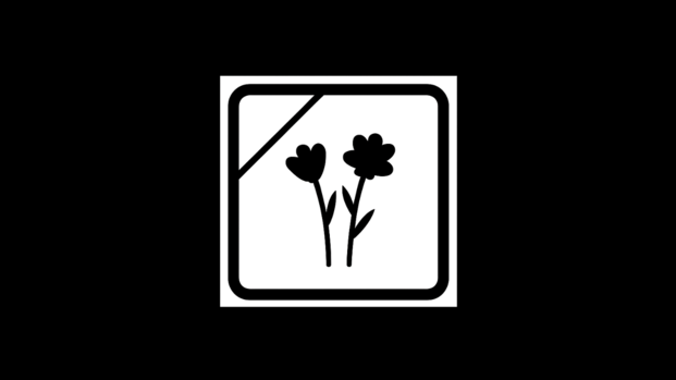 Grafik mit schwarzen Blumen
