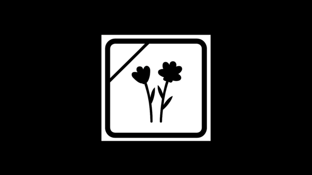 Grafik mit schwarzen Blumen