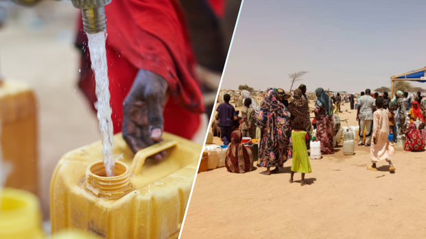 Wasserabfüllung in einem Lager im Tschad für sudanesische Geflüchtete