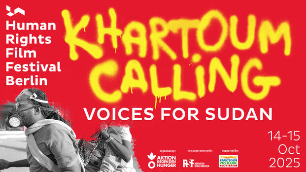 Human Rights Film Festival Berlin: Khartoum Calling – Voices for Sudan (Key Visual) 