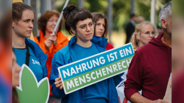 Aktion gegen den Hunger demonstriert für Nahrung als Menschenrecht